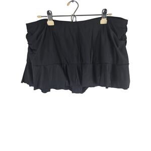 Sol‎ Borne Swim Skort 2x Womens Plus Size Black Pull On Beach Swimwear Bottoms